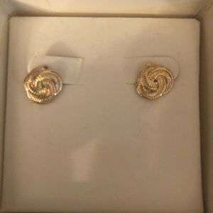 Gold stud earrings